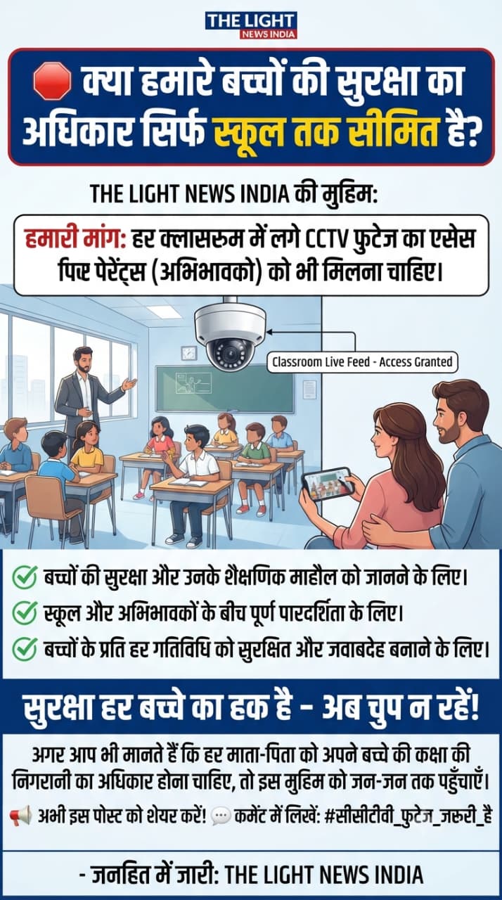क्या हमारे बच्चों की सुरक्षा का अधिकार सिर्फ स्कूल तक सीमित है? द लाइट न्यूज़ इंडिया की ओर से एक बड़ी मुहीम