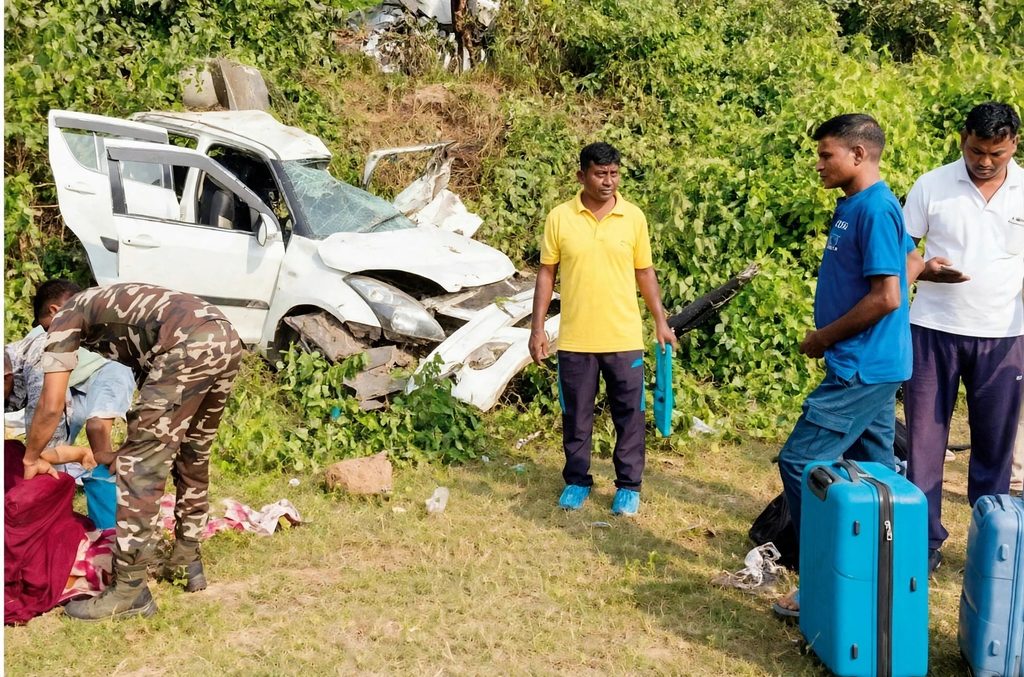 हाटगम्हरिया में भीषण सड़क हादसा: ट्रेलर-कार की टक्कर में 3 की मौत, 2 घायल; छह माह का मासूम सुरक्षित 26771