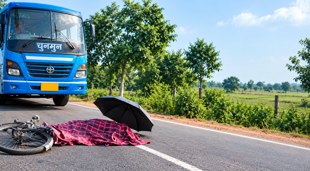 चाईबासा-चक्रधरपुर मुख्य मार्ग पर दर्दनाक हादसा, चुनमुन बस की चपेट में आने से साइकिल सवार की मौत; 6 घंटे तक सड़क जाम 29900