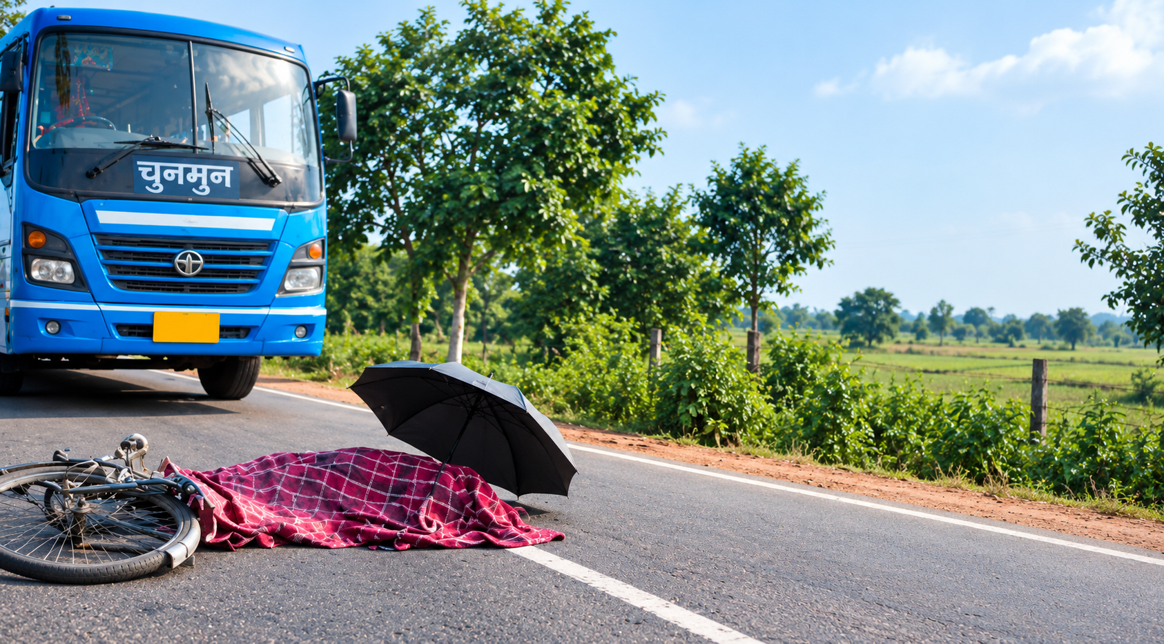 चाईबासा-चक्रधरपुर मुख्य मार्ग पर दर्दनाक हादसा, चुनमुन बस की चपेट में आने से साइकिल सवार की मौत; 6 घंटे तक सड़क जाम